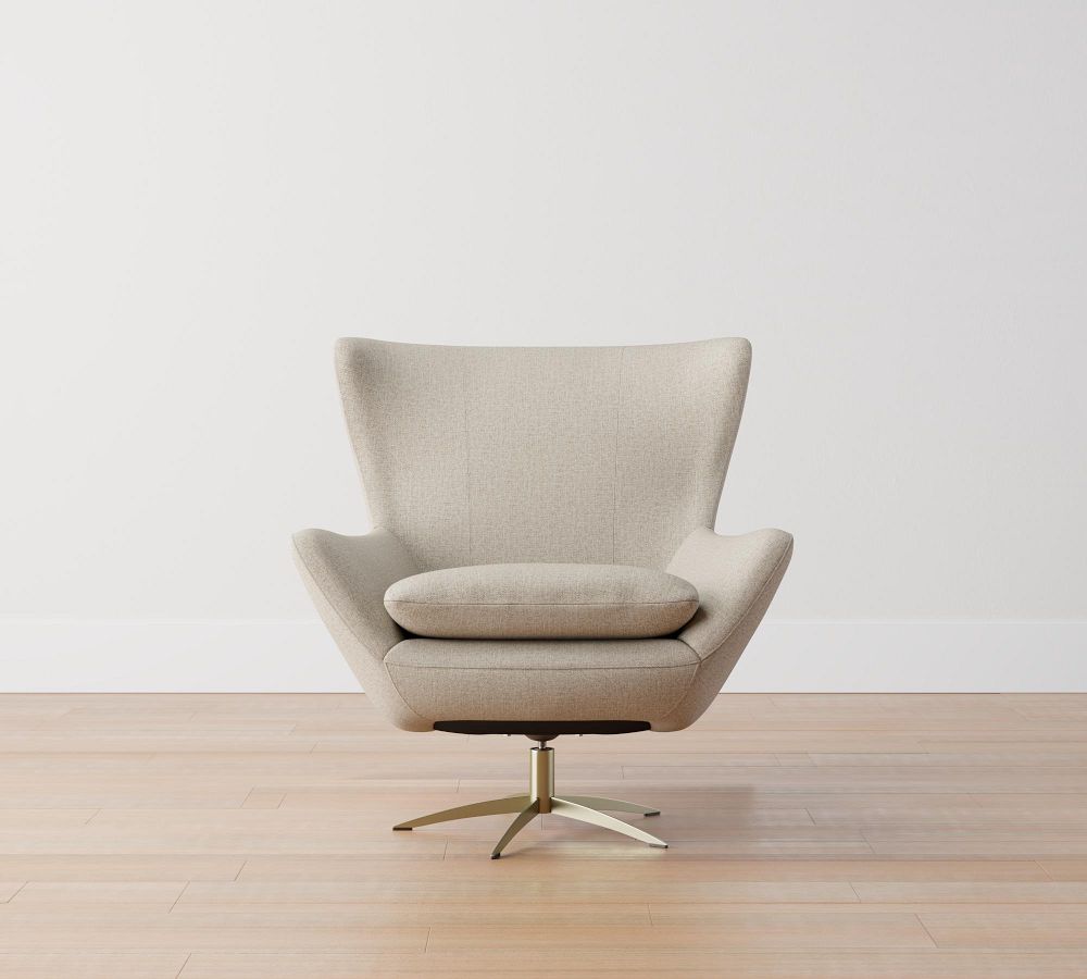 Wells Upholstered Tight Back Swivel Armchair Pottery Barn Australia